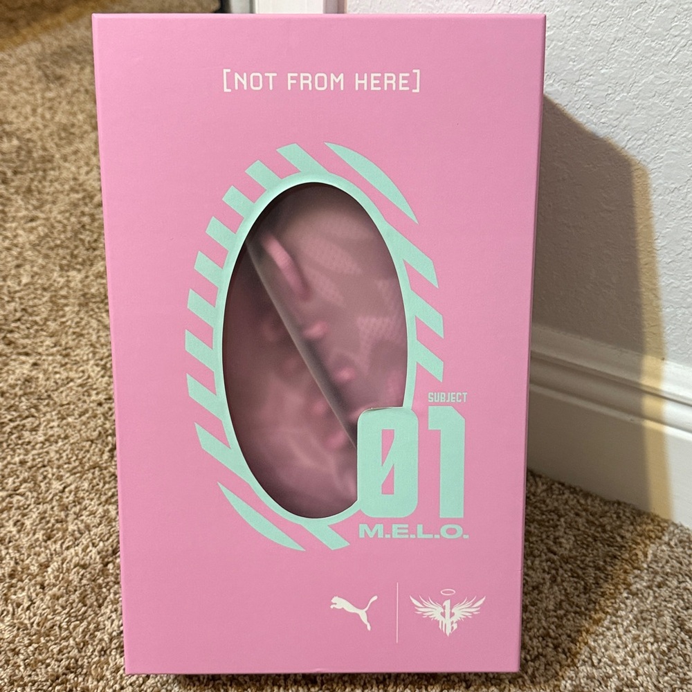 Puma M.E.L.O. Pink and Light Aqua Iridescent Sneakers